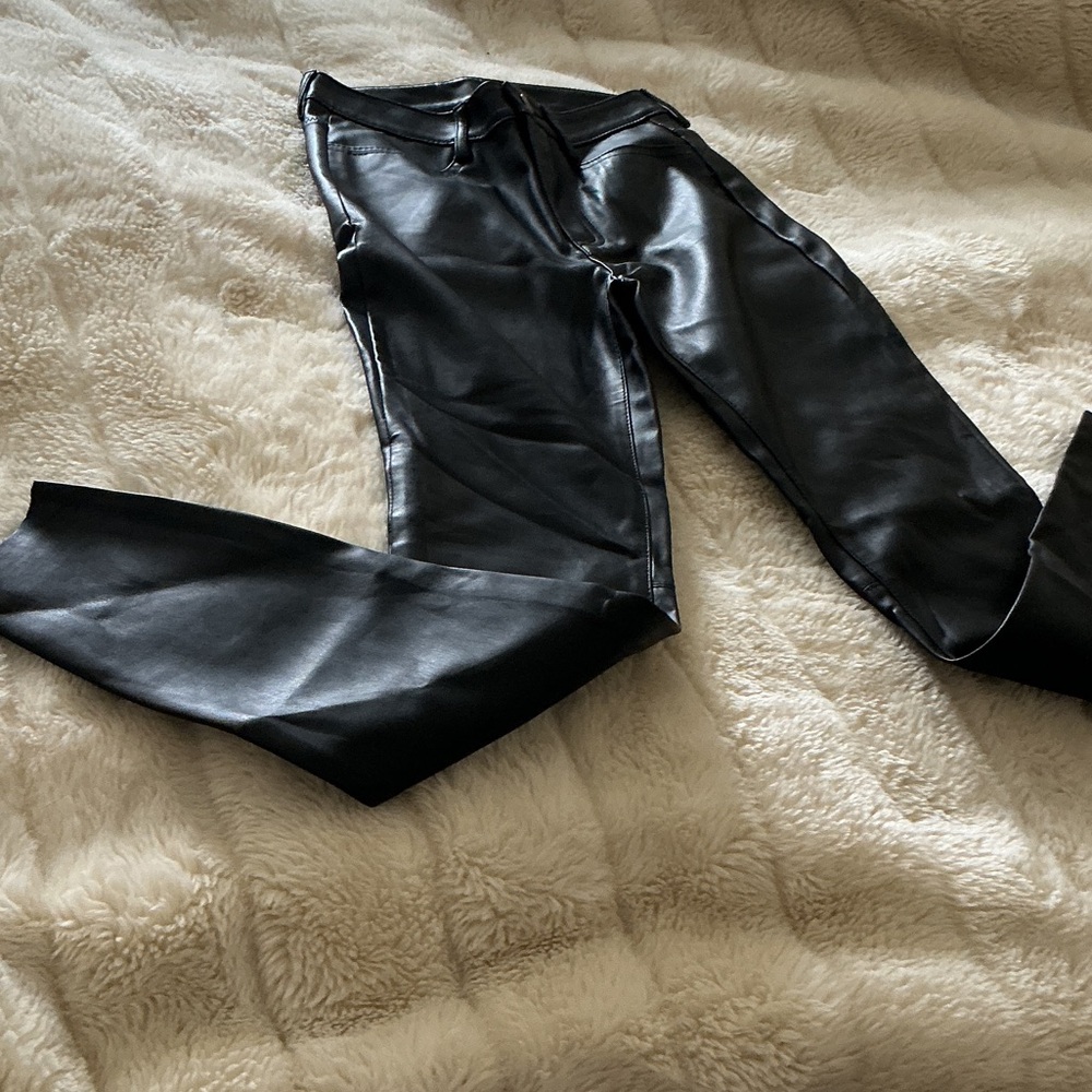 Black Faux Leather Pants from FREE PEOPLE